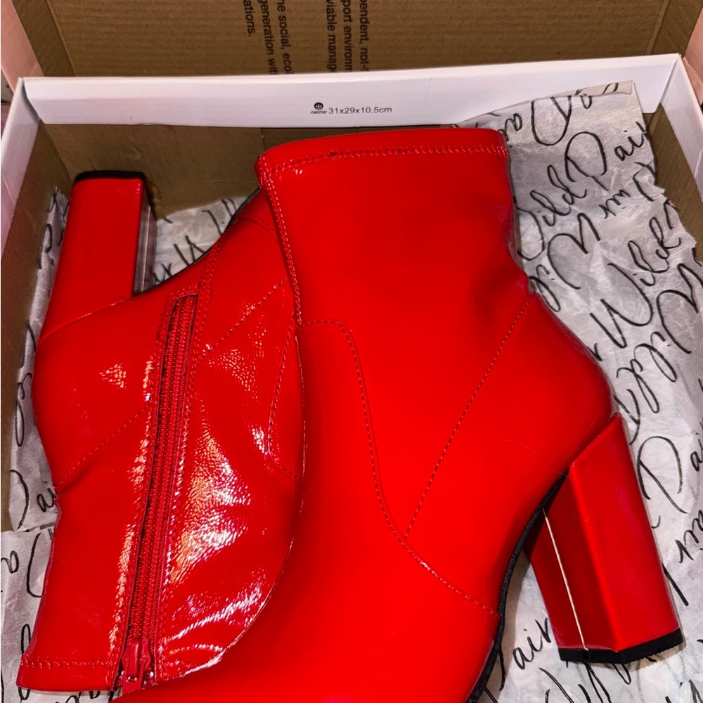 Wild Pair Red Ankle Boots